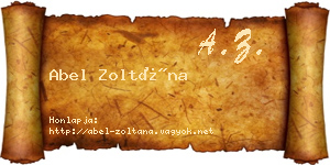 Abel Zoltána névjegykártya